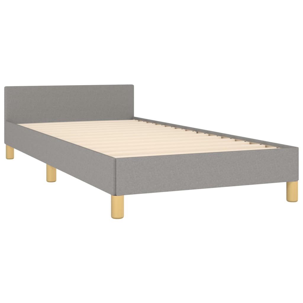 Cadru de pat cu tăblie, gri deschis, 80x200 cm, textil GartenMobel Dekor