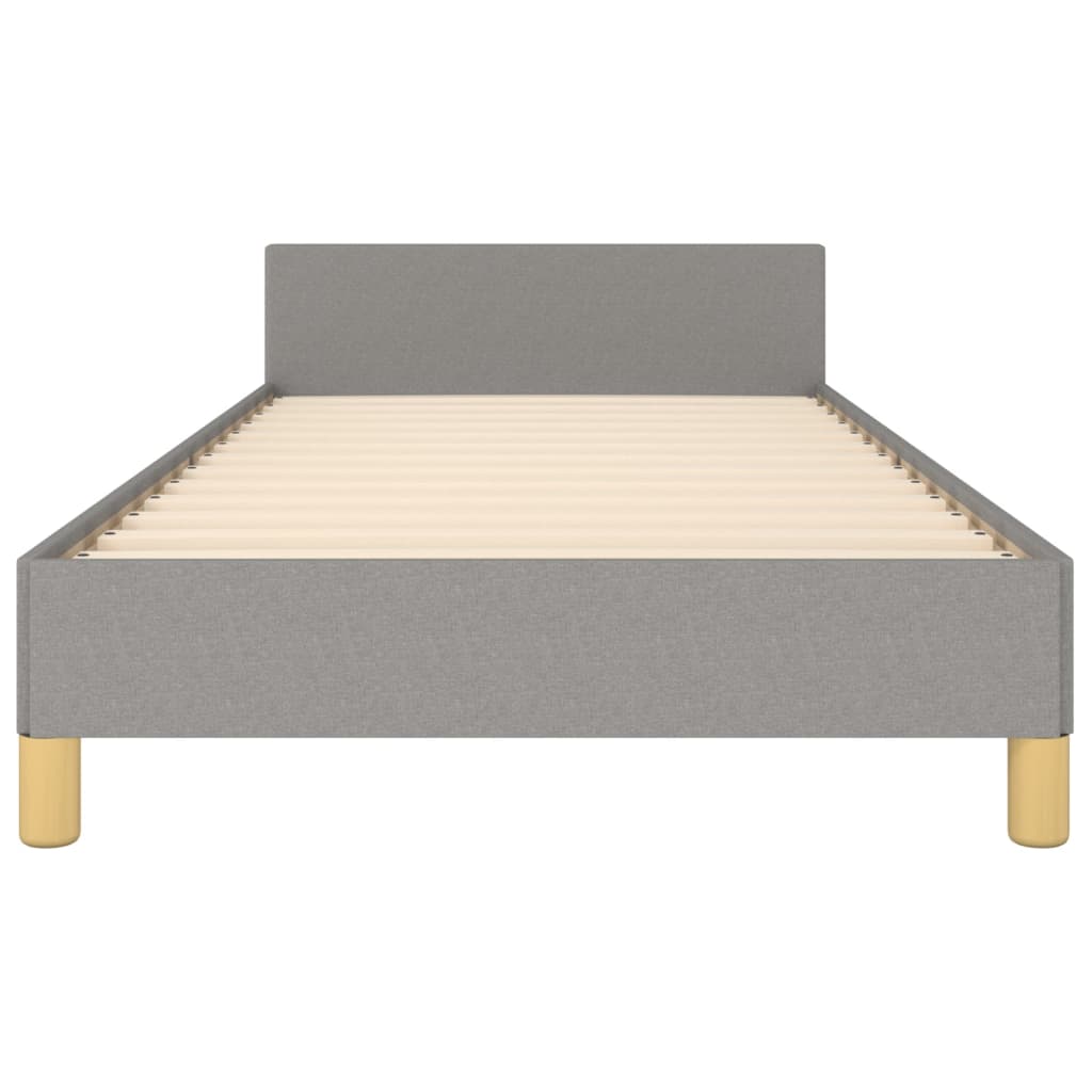 Cadru de pat cu tăblie, gri deschis, 90x190 cm, textil GartenMobel Dekor