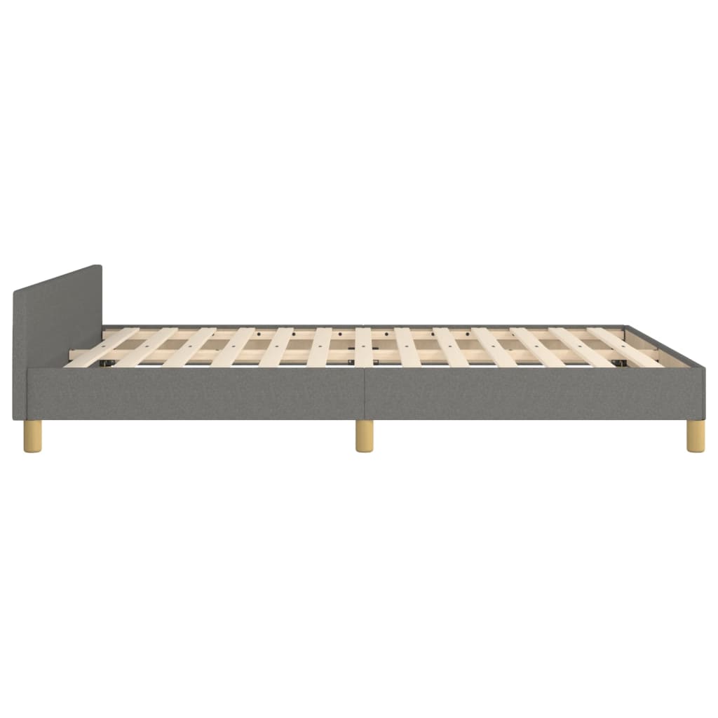 Cadru de pat cu tăblie, gri închis, 140x190 cm, textil GartenMobel Dekor