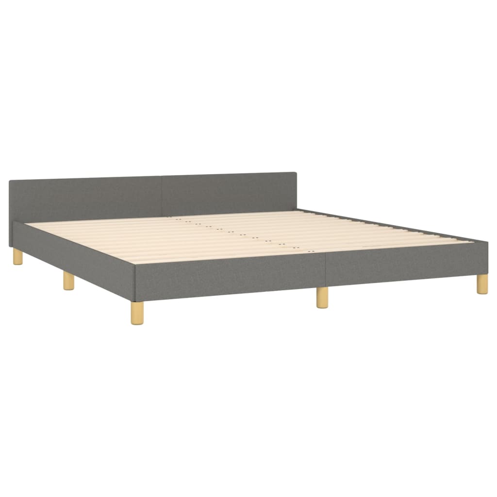Cadru de pat cu tăblie, gri închis, 180x200 cm, textil GartenMobel Dekor