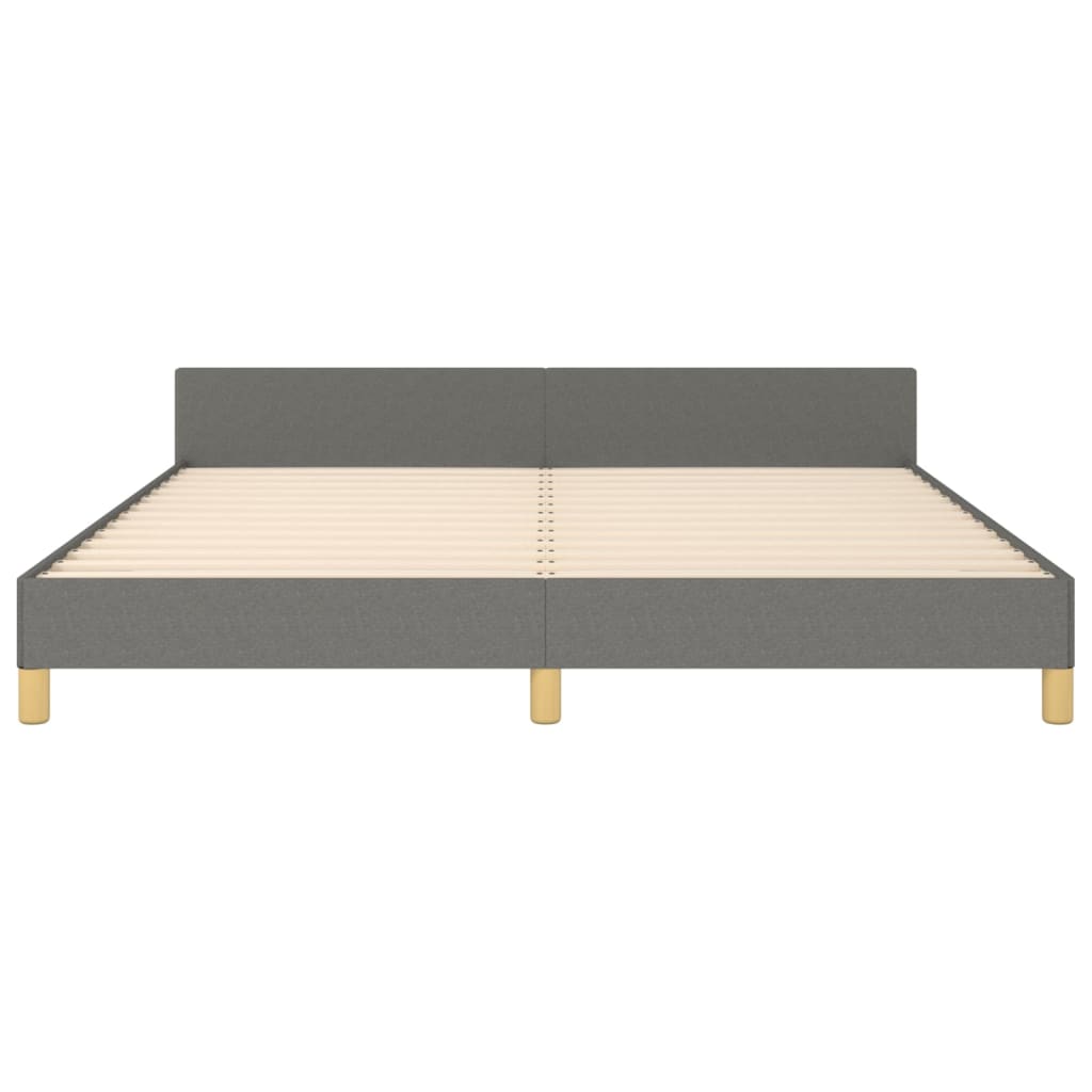 Cadru de pat cu tăblie, gri închis, 180x200 cm, textil GartenMobel Dekor