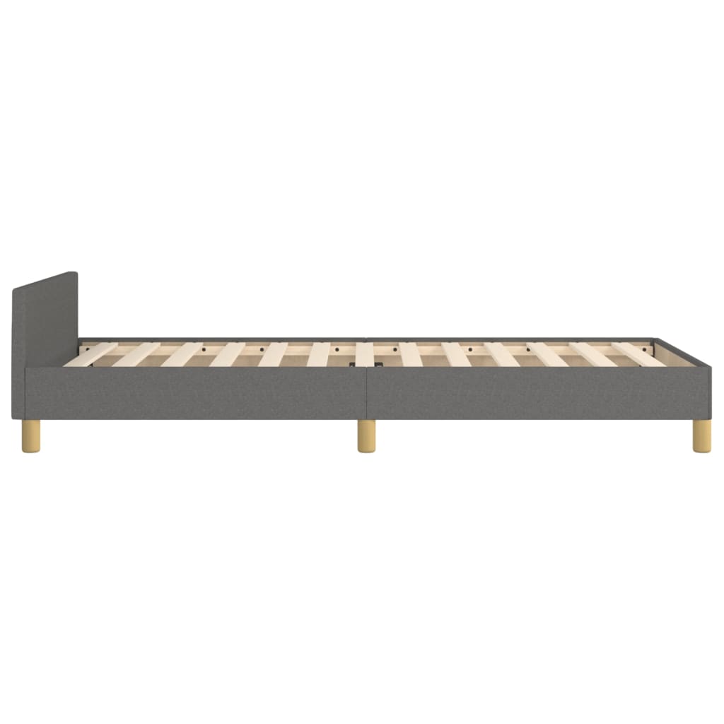 Cadru de pat cu tăblie, gri închis, 80x200 cm, textil GartenMobel Dekor