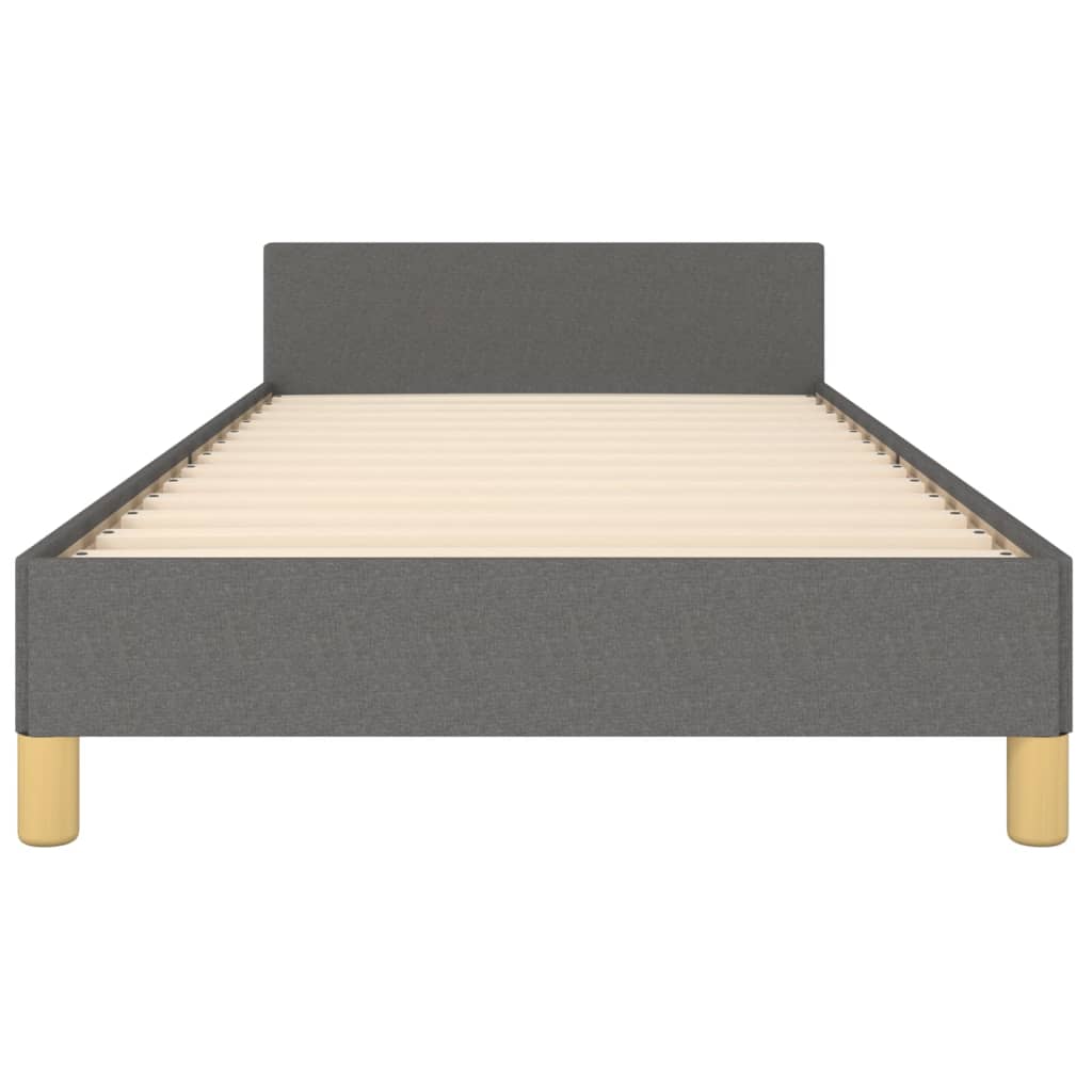 Cadru de pat cu tăblie, gri închis, 80x200 cm, textil GartenMobel Dekor