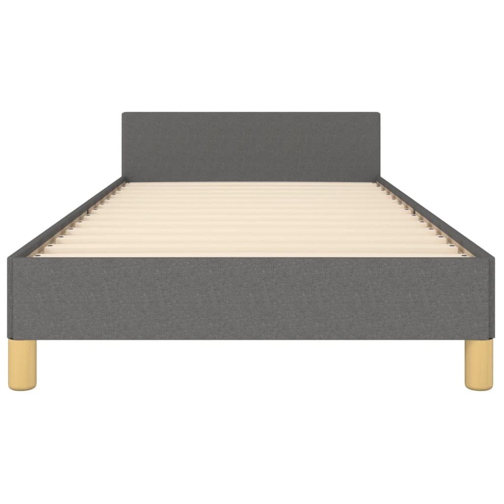 Cadru de pat cu tăblie, gri închis, 90x190 cm, textil GartenMobel Dekor