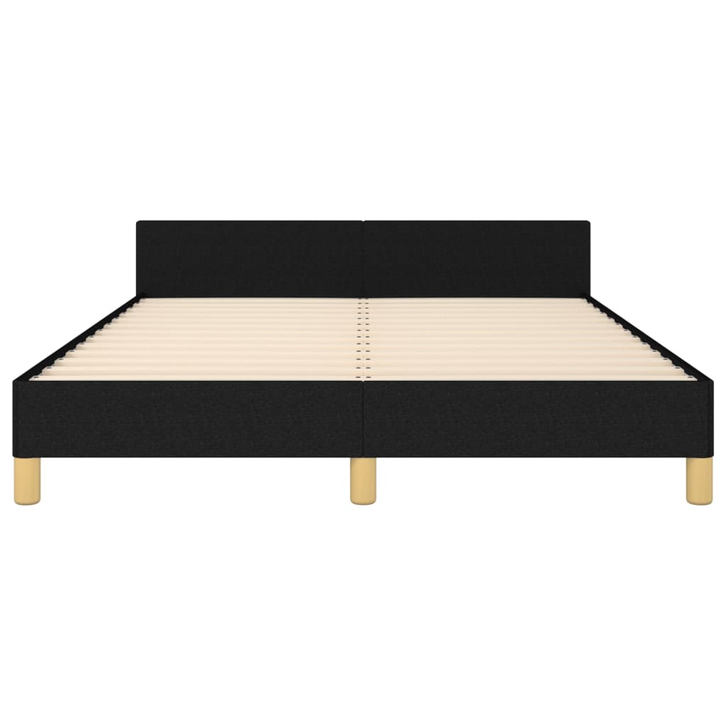Cadru de pat cu tăblie, negru, 140x190 cm, textil GartenMobel Dekor