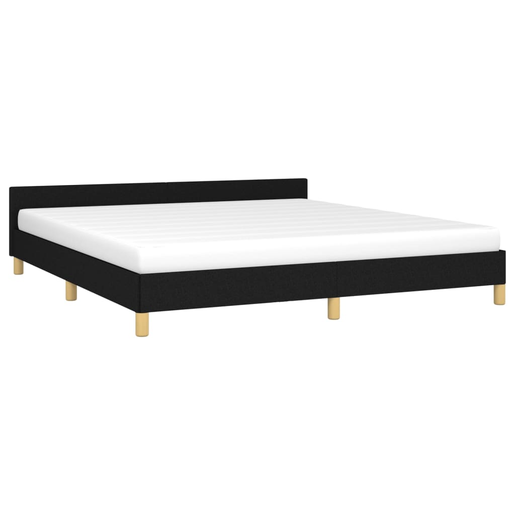 Cadru de pat cu tăblie, negru, 160x200 cm, textil GartenMobel Dekor