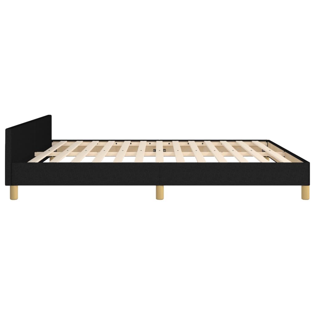 Cadru de pat cu tăblie, negru, 160x200 cm, textil GartenMobel Dekor