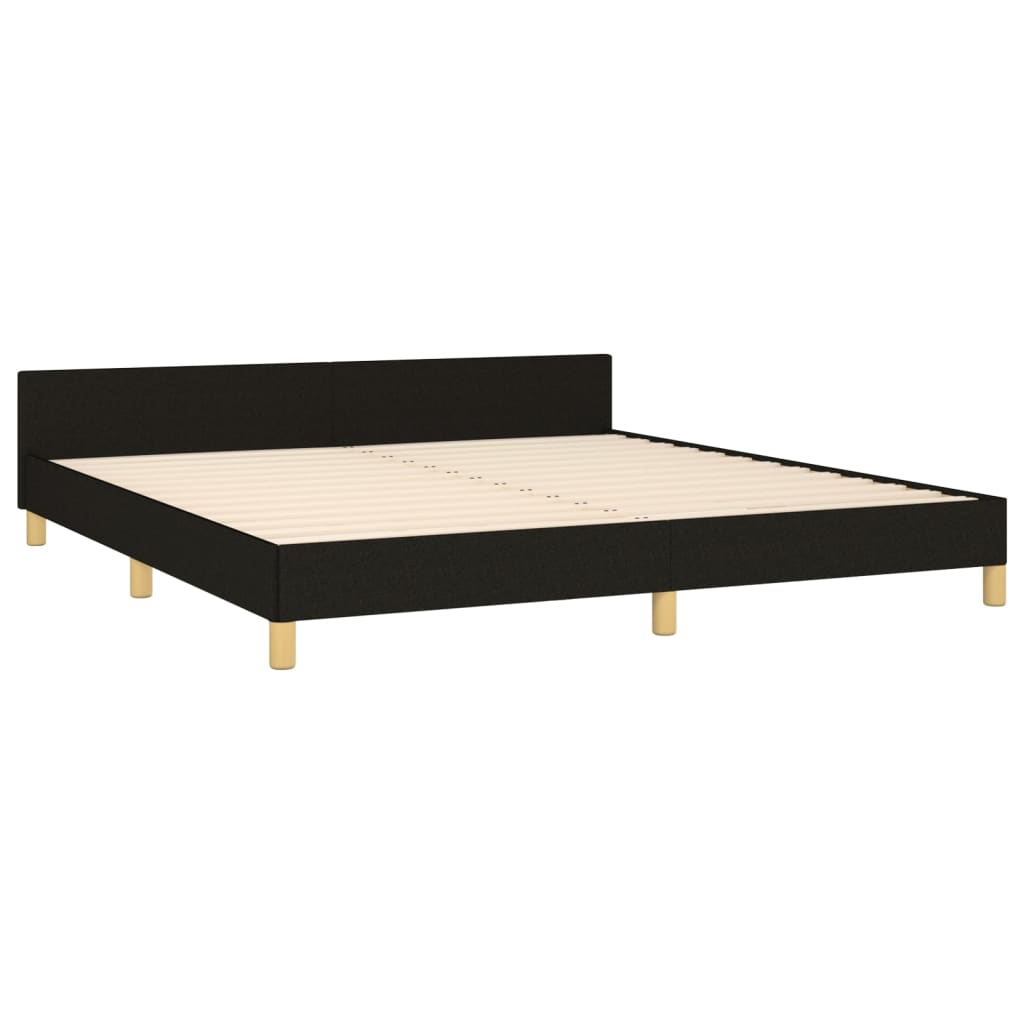 Cadru de pat cu tăblie, negru, 160x200 cm, textil GartenMobel Dekor