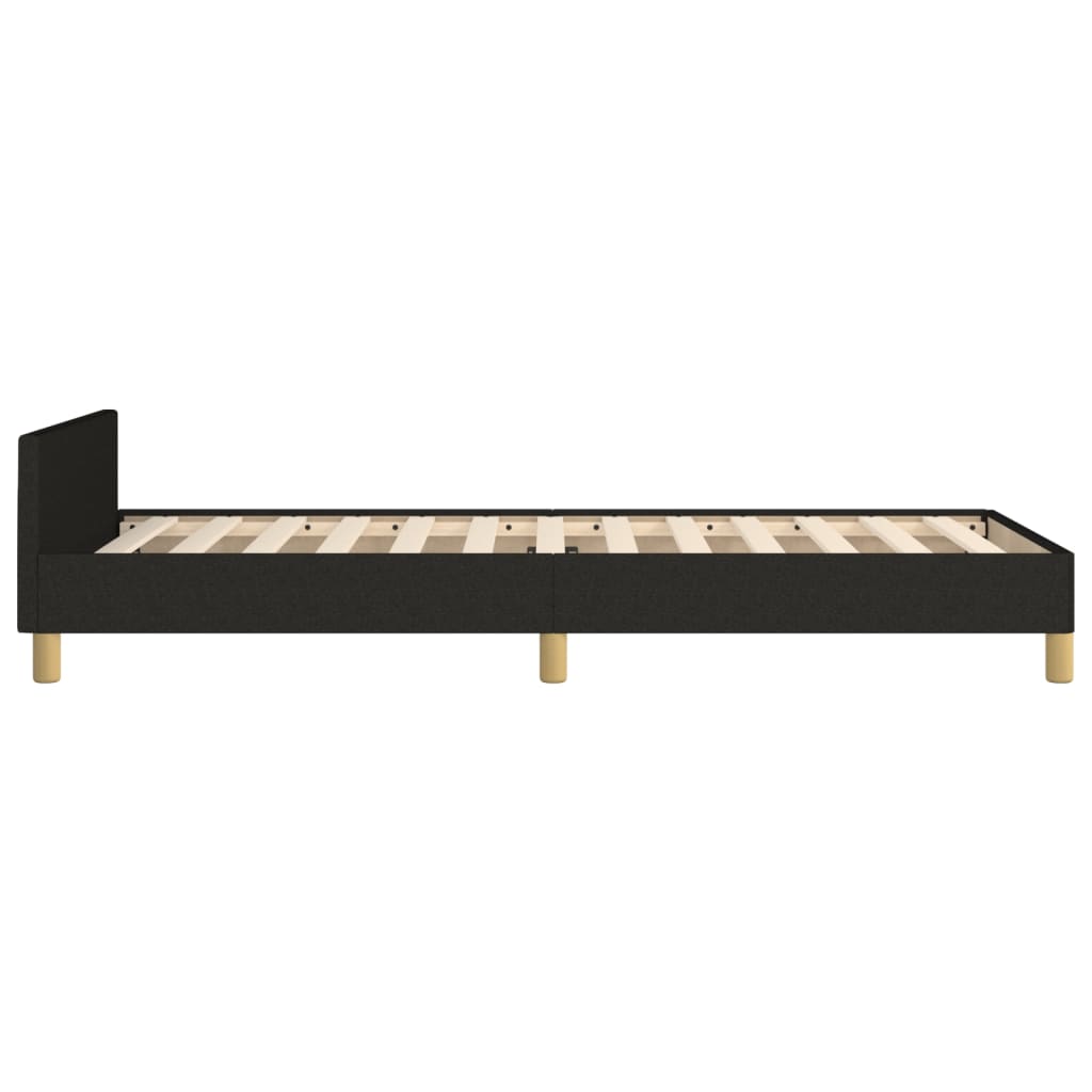 Cadru de pat cu tăblie, negru, 90x200 cm, textil GartenMobel Dekor