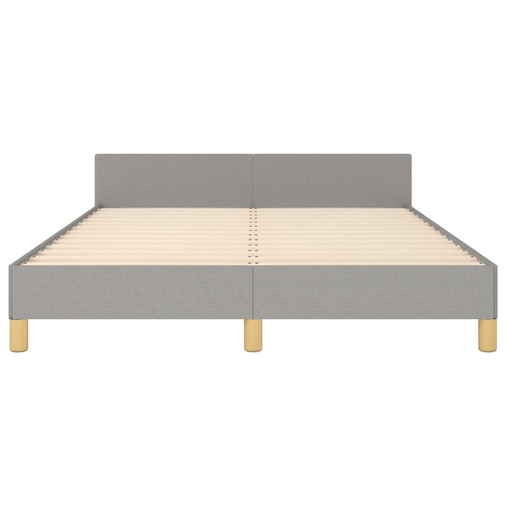 Cadru de pat cu tăblie, gri deschis, 140x200 cm, textil GartenMobel Dekor