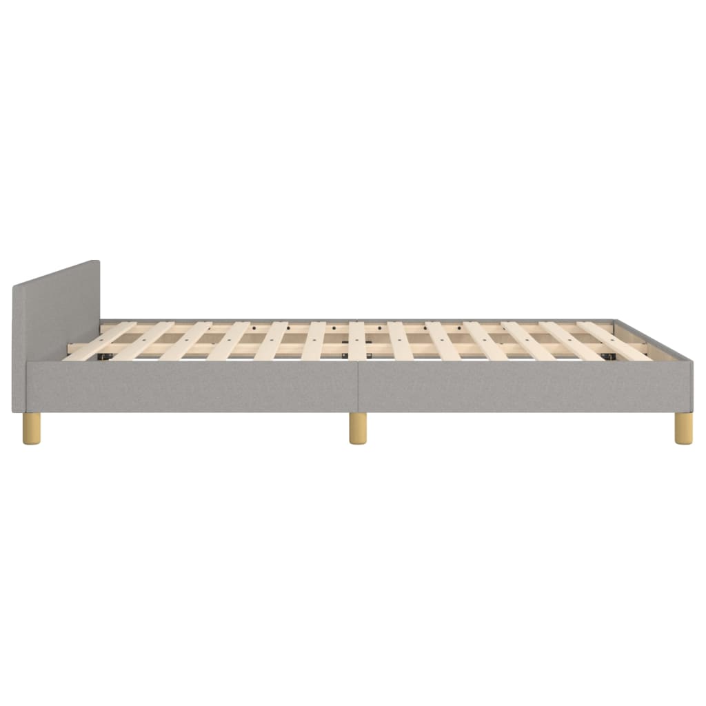 Cadru de pat cu tăblie, gri deschis, 140x200 cm, textil GartenMobel Dekor