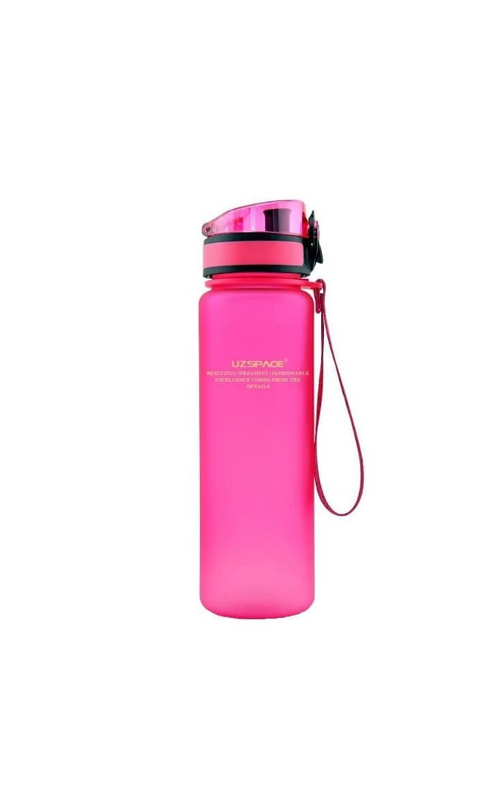 Sticla apa Uzspace Tritan fara BPA cu capac 1000ml roz Handy KitchenServ