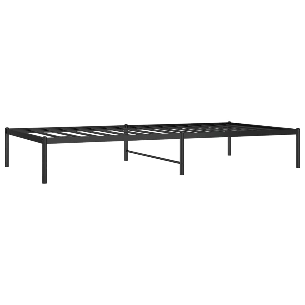 Cadru pat metalic, negru, 100x200 cm GartenMobel Dekor