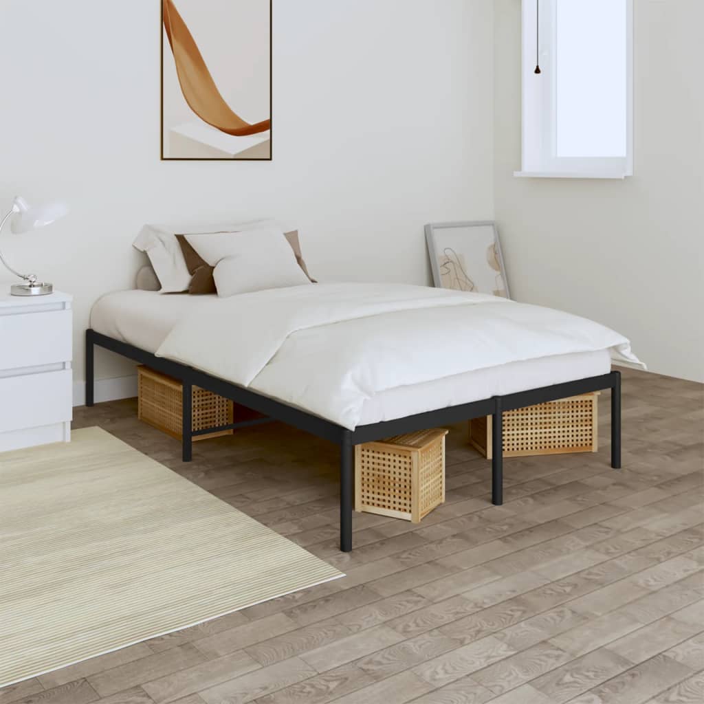 Cadru pat metalic, negru, 120x200 cm GartenMobel Dekor