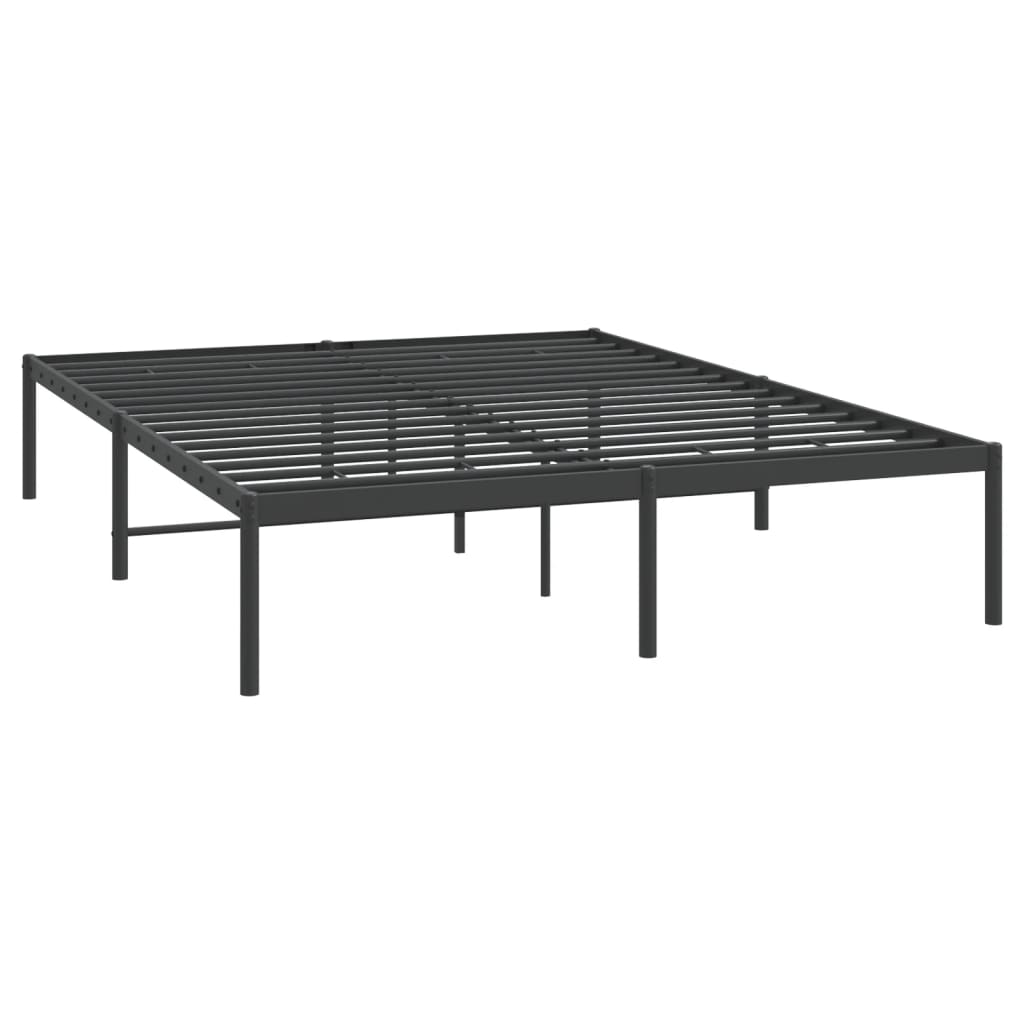 Cadru pat metalic, negru, 140x190 cm GartenMobel Dekor