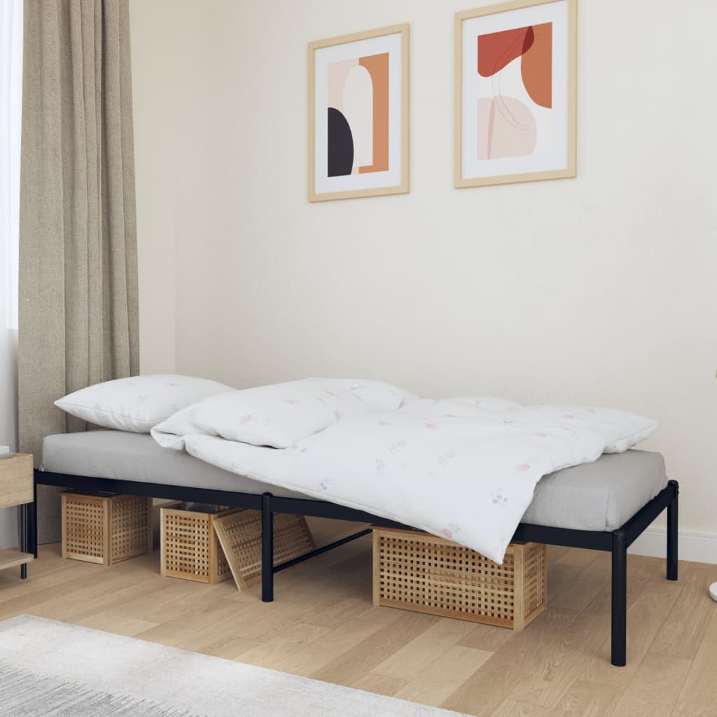 Cadru pat metalic, negru, 90x190 cm GartenMobel Dekor