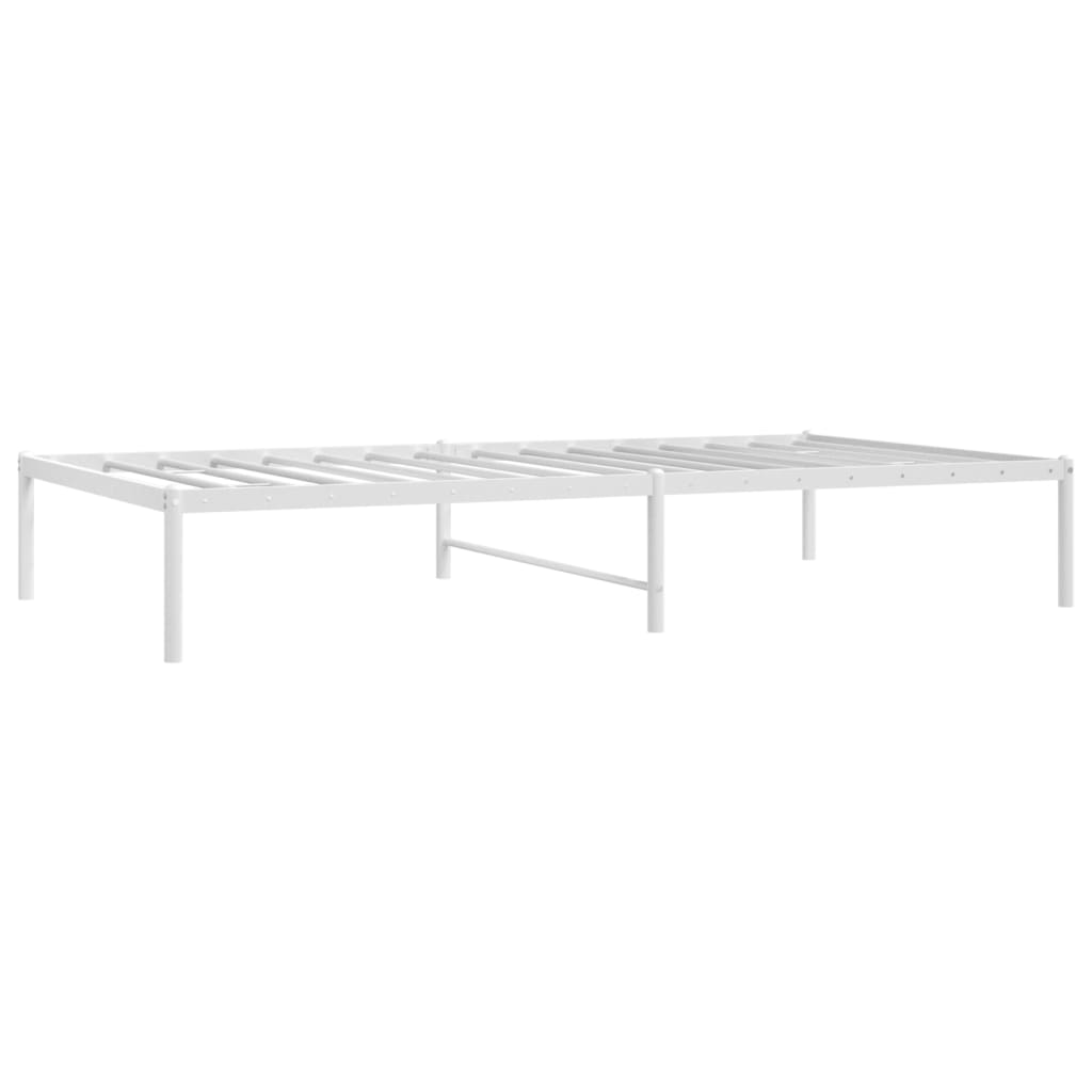 Cadru pat metalic, alb, 100x190 cm GartenMobel Dekor