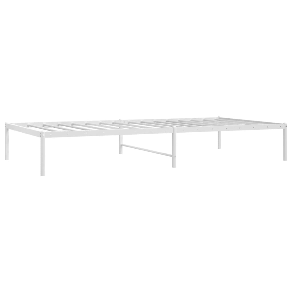 Cadru pat metalic, alb, 100x200 cm GartenMobel Dekor