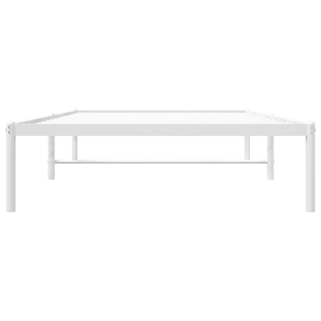 Cadru pat metalic, alb, 100x200 cm GartenMobel Dekor