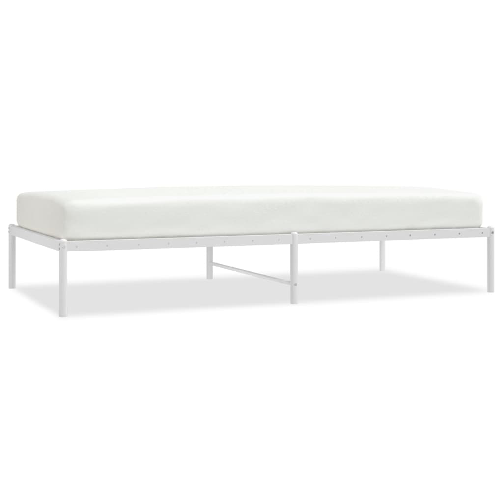 Cadru pat metalic, alb, 100x200 cm GartenMobel Dekor