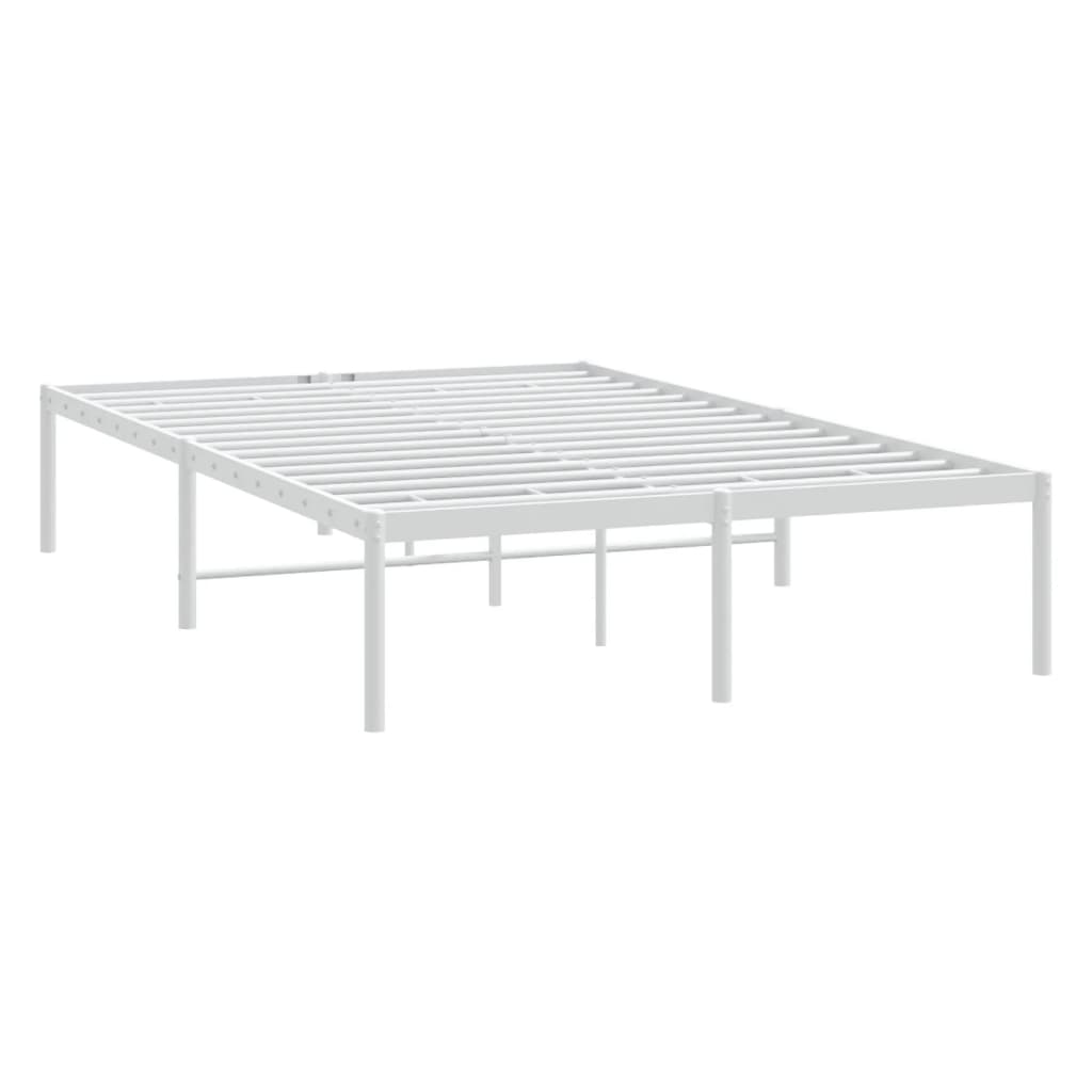 Cadru pat metalic, alb, 135x190 cm GartenMobel Dekor