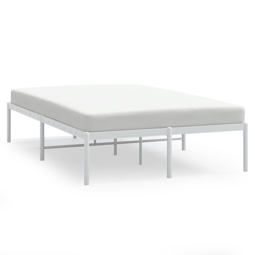 Cadru pat metalic, alb, 135x190 cm GartenMobel Dekor