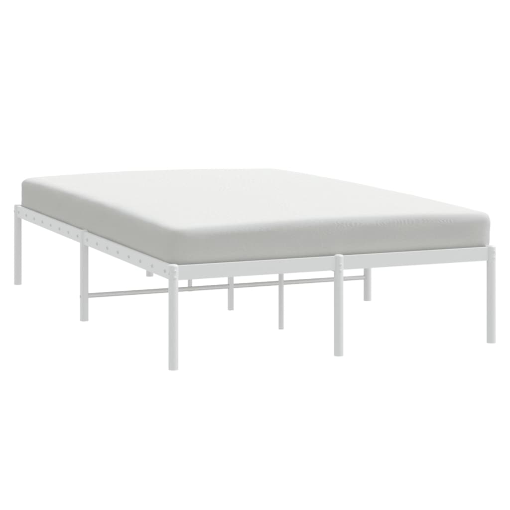 Cadru pat metalic, alb, 135x190 cm GartenMobel Dekor
