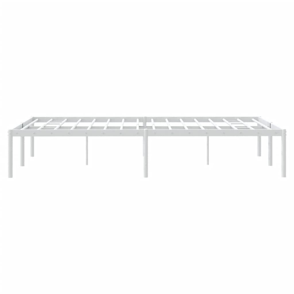 Cadru pat metalic, alb, 135x190 cm GartenMobel Dekor