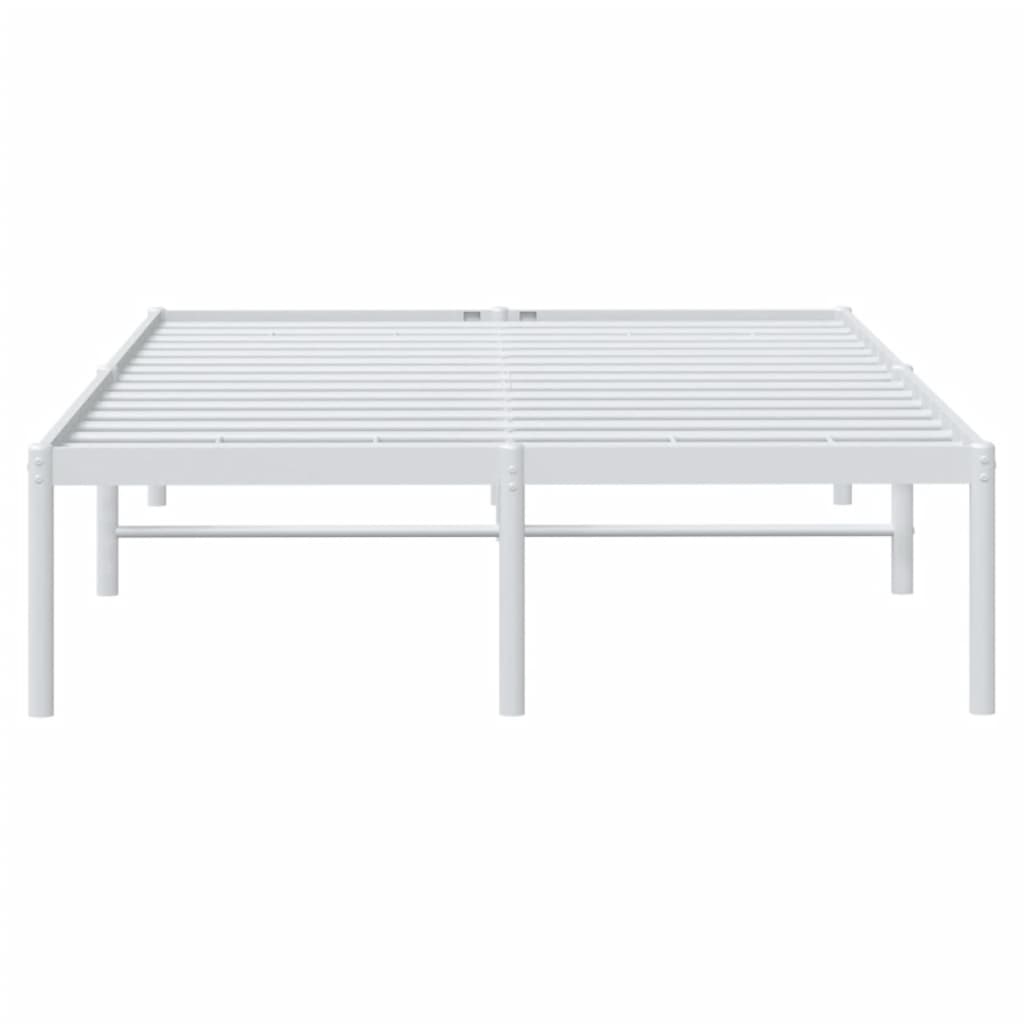 Cadru pat metalic, alb, 135x190 cm GartenMobel Dekor