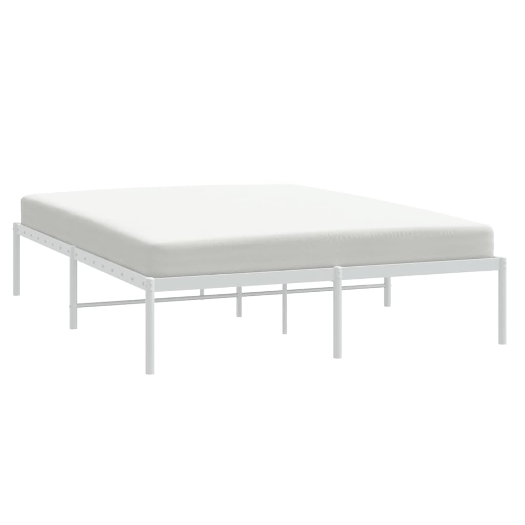 Cadru pat metalic, alb, 150x200 cm GartenMobel Dekor