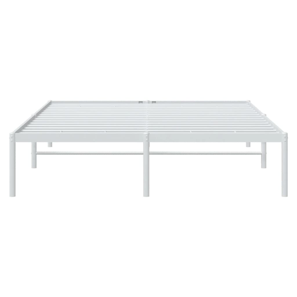 Cadru pat metalic, alb, 150x200 cm GartenMobel Dekor