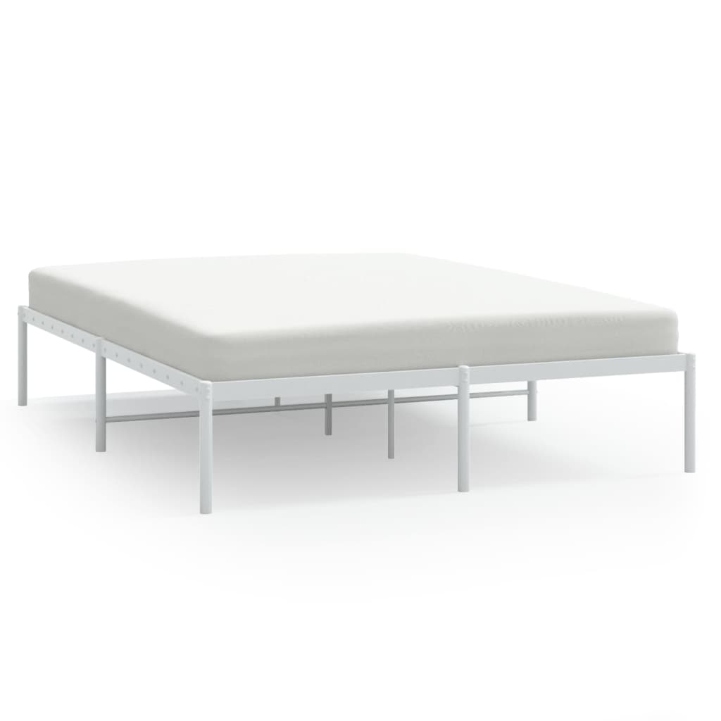 Cadru pat metalic, alb, 150x200 cm GartenMobel Dekor