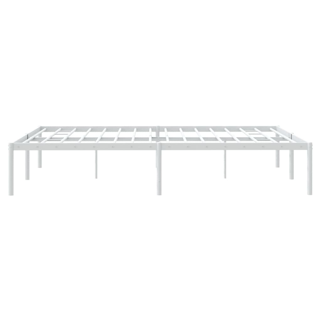 Cadru pat metalic, alb, 150x200 cm GartenMobel Dekor