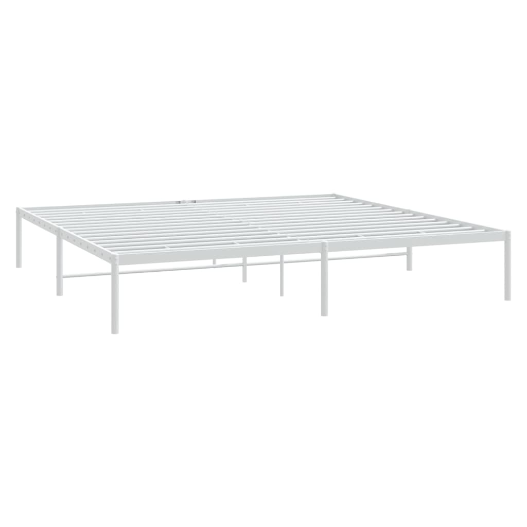 Cadru pat metalic, alb, 183x213 cm GartenMobel Dekor