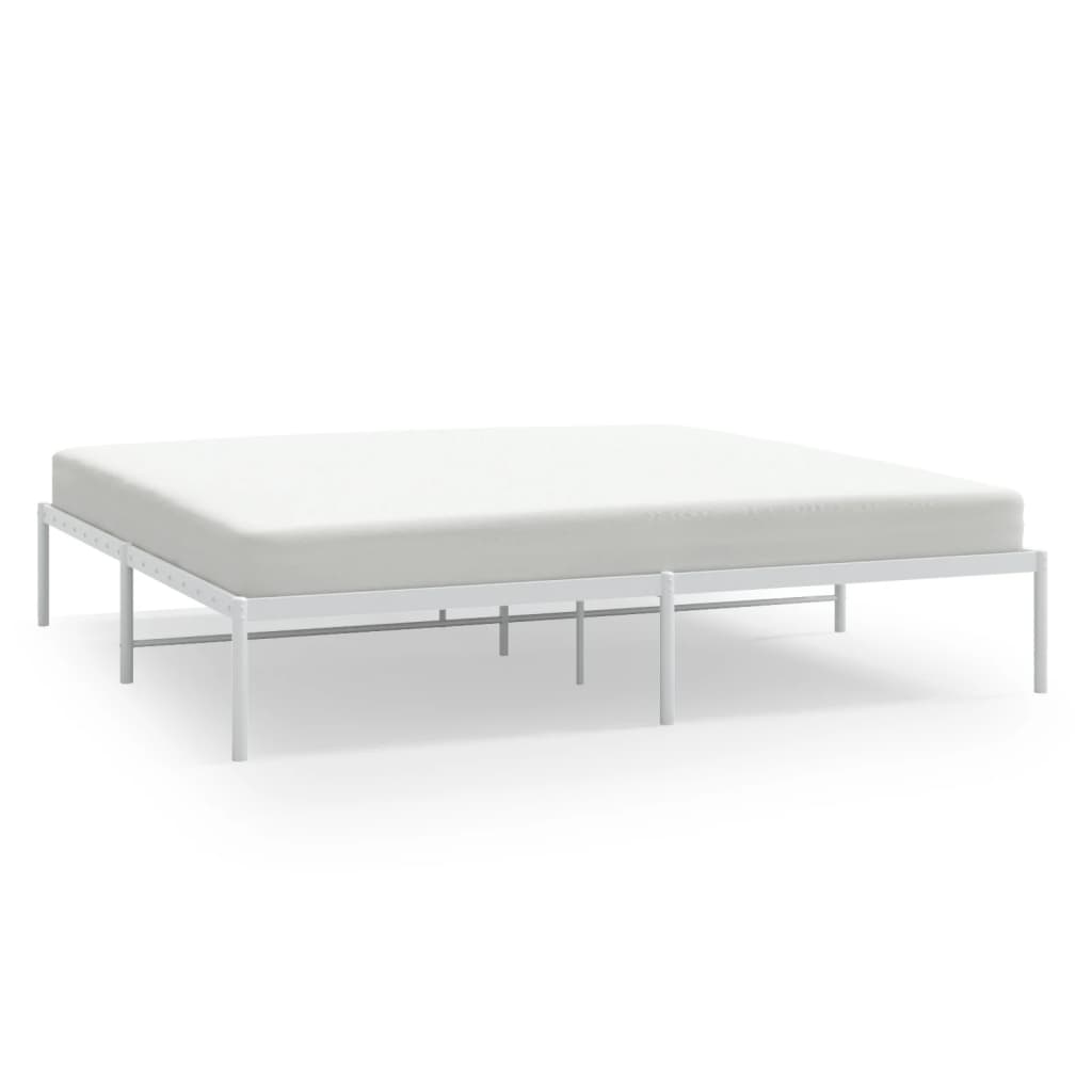 Cadru pat metalic, alb, 183x213 cm GartenMobel Dekor