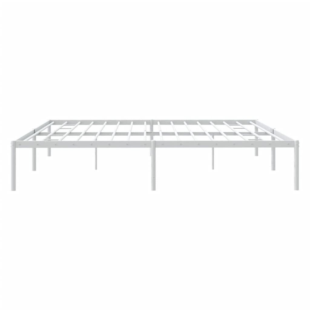 Cadru pat metalic, alb, 200x200 cm GartenMobel Dekor