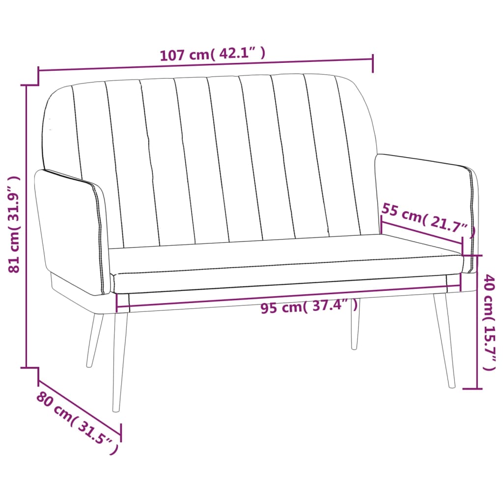 Bancă, negru, 107x80x81 cm, piele ecologică GartenMobel Dekor