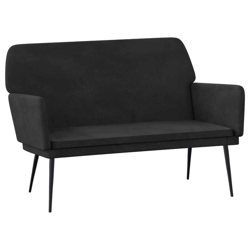 Bancă, negru, 108x79x79 cm, catifea GartenMobel Dekor