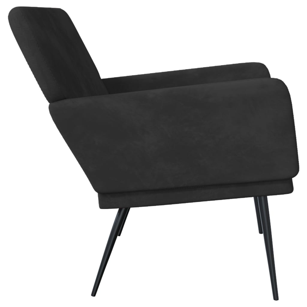 Bancă, negru, 108x79x79 cm, catifea GartenMobel Dekor