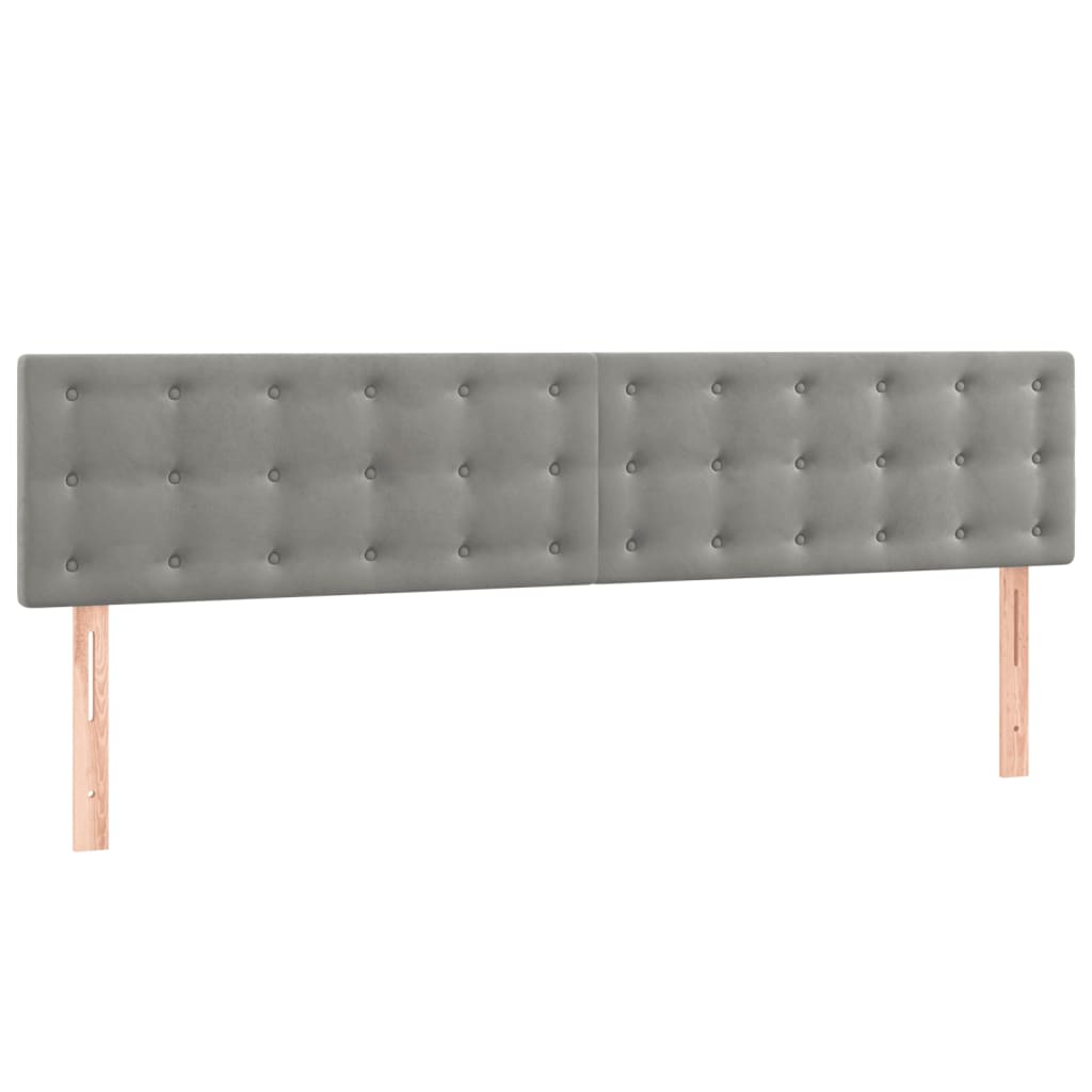 Pat box spring cu saltea, gri deschis, 160x200 cm, catifea GartenMobel Dekor