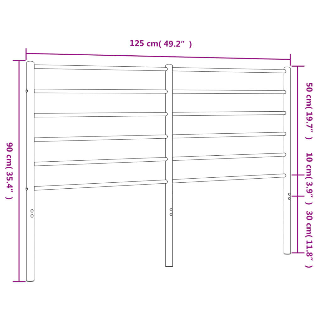 Tăblie de pat metalică, alb, 120 cm GartenMobel Dekor