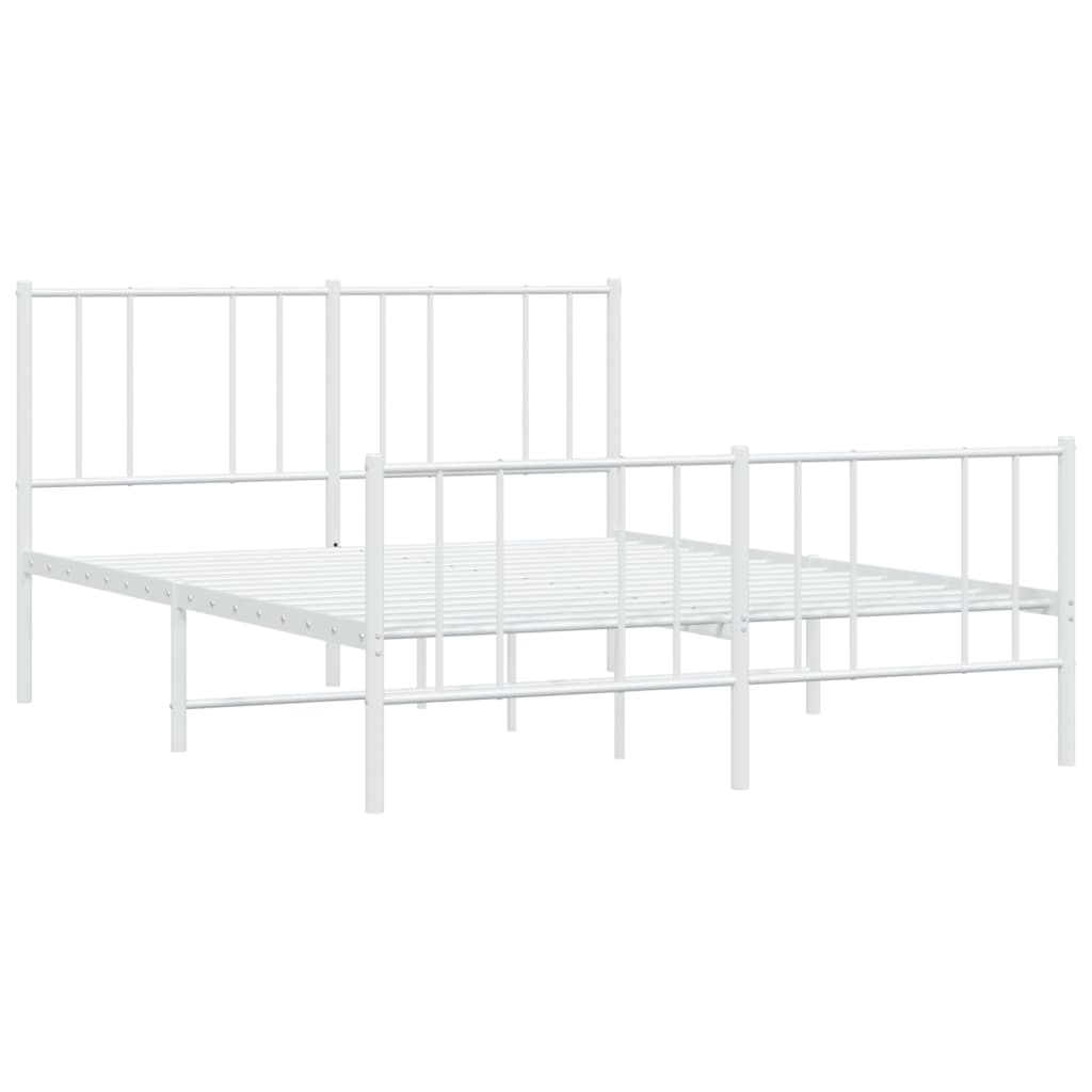 Cadru de pat metalic cu tăblie, alb, 120x200 cm GartenMobel Dekor