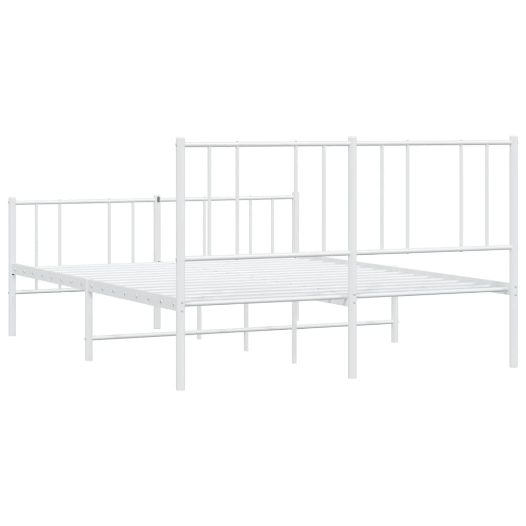 Cadru de pat metalic cu tăblie, alb, 120x200 cm GartenMobel Dekor