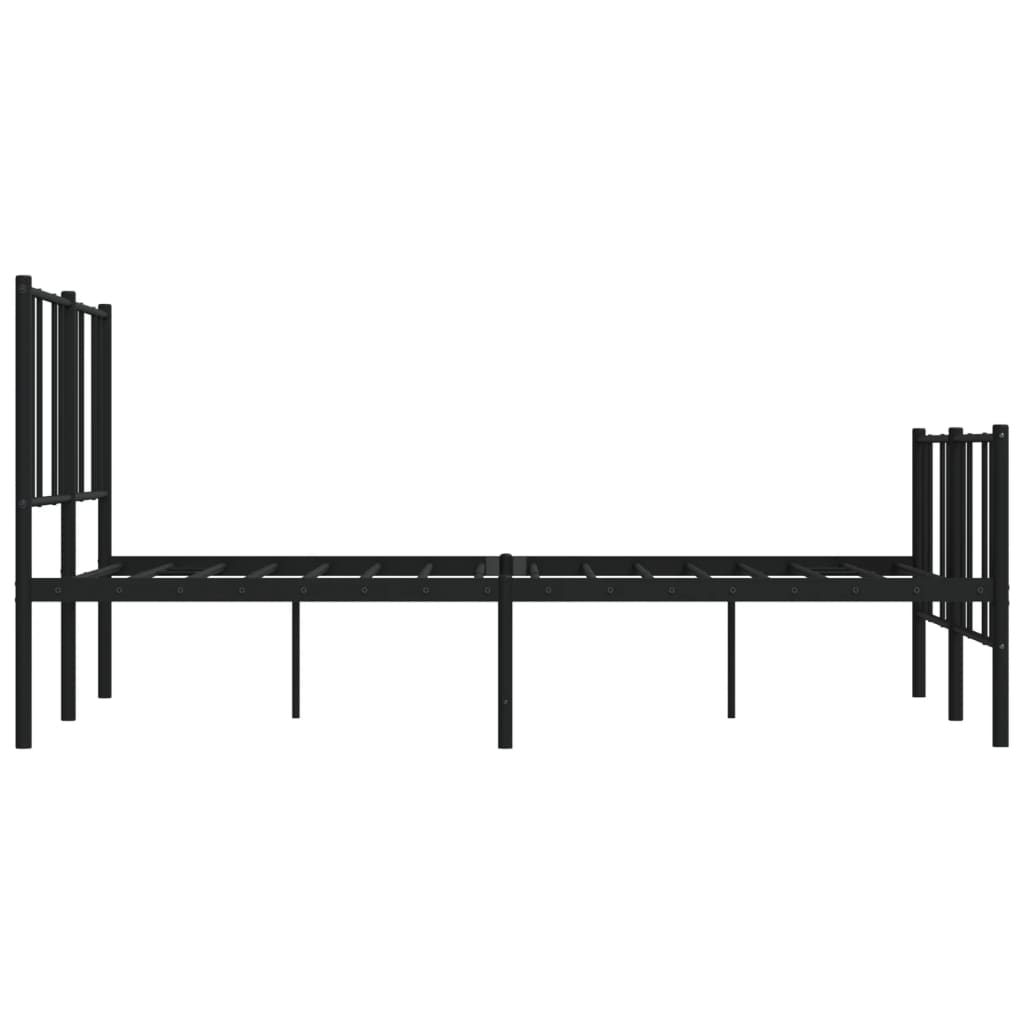 Cadru pat metalic cu tăblie de cap/picioare, negru, 120x190 cm GartenMobel Dekor