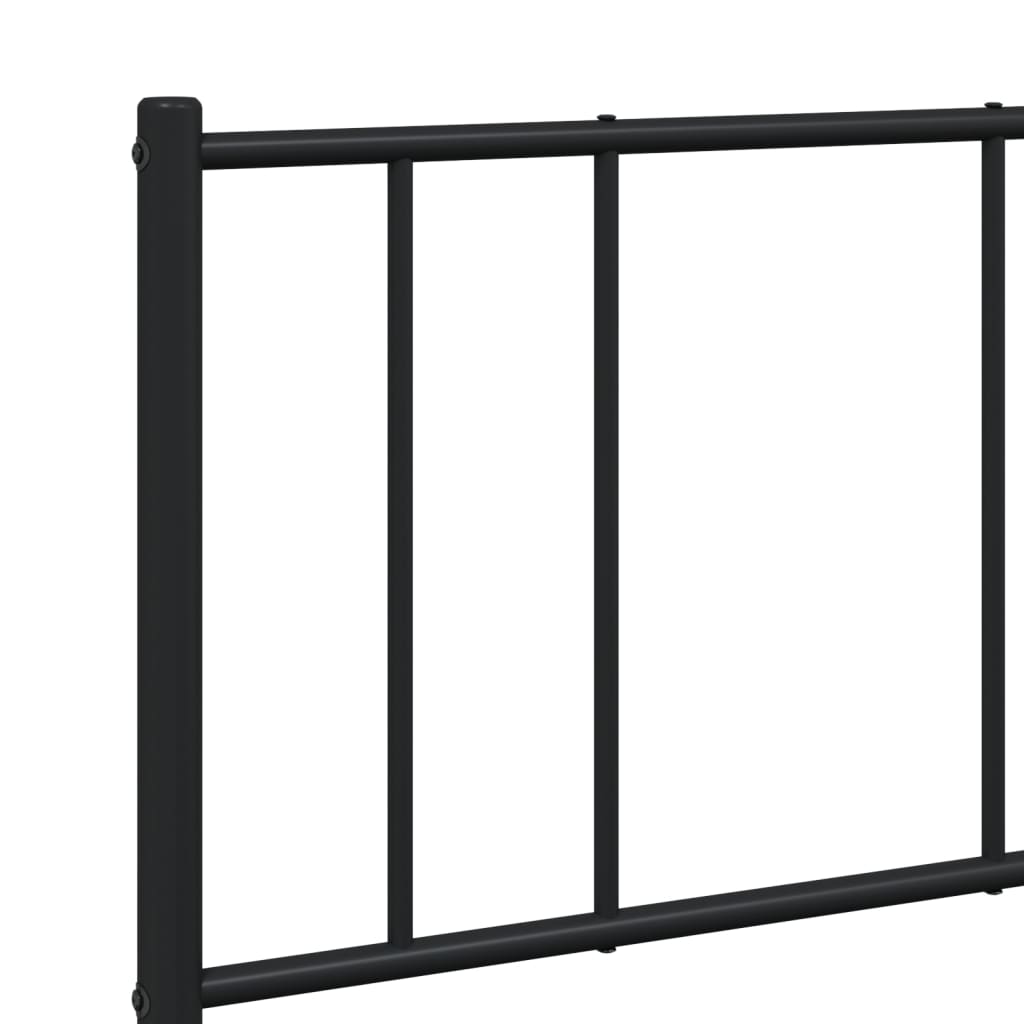 Cadru pat metalic cu tăblie de cap/picioare, negru, 120x190 cm GartenMobel Dekor