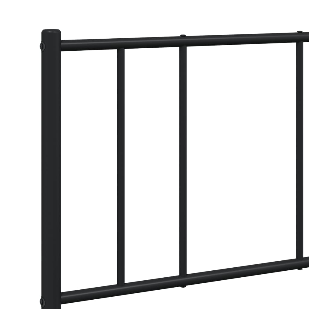 Cadru pat metalic cu tăblie de cap/picioare, negru, 140x190 cm GartenMobel Dekor