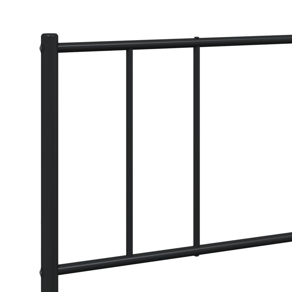 Cadru pat metalic cu tăblie de cap/picioare, negru, 180x200 cm GartenMobel Dekor