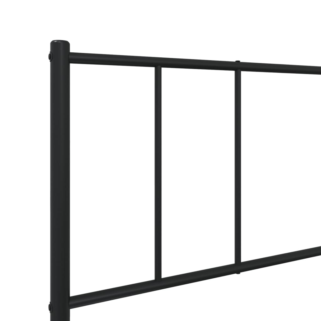 Cadru pat metalic cu tăblii de cap/picioare, negru, 107x203 cm GartenMobel Dekor