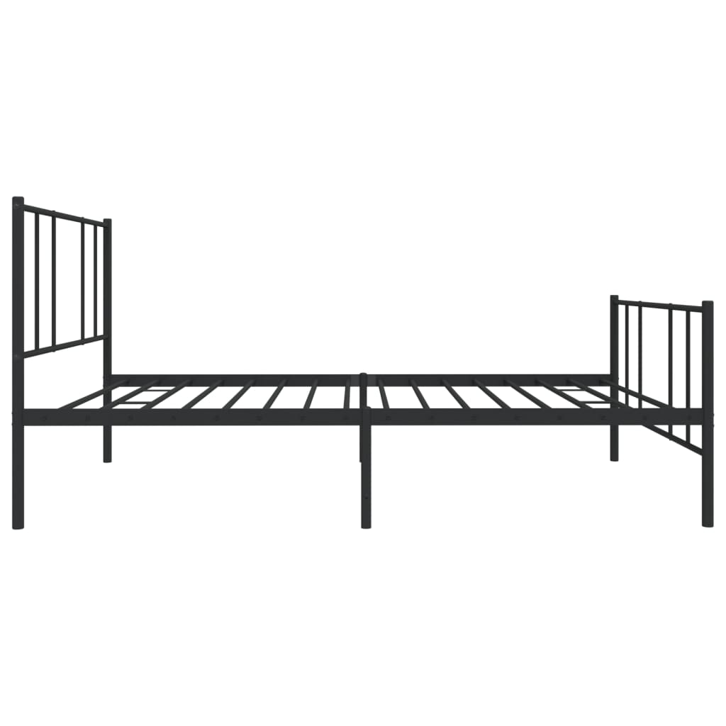 Cadru pat metalic cu tăblii de cap/picioare, negru, 107x203 cm GartenMobel Dekor