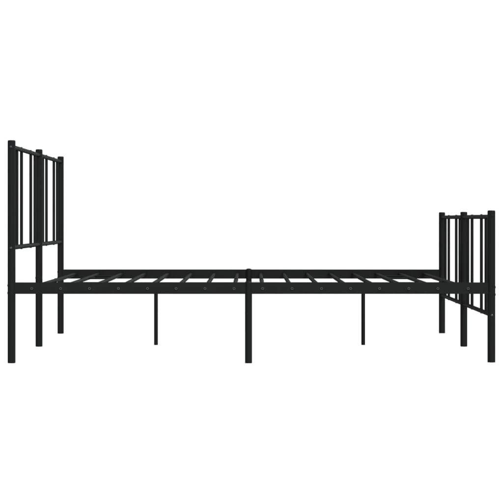 Cadru pat metalic cu tăblii de cap/picioare, negru, 183x213 cm GartenMobel Dekor